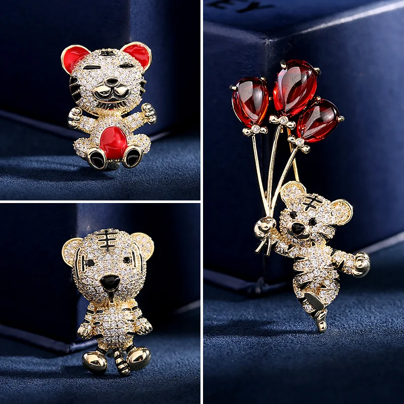 Suit Jacket Accessories Fashion Personality Zircon Inlaid High-end Clothing Animal Brooch Brooch Natal Cute Little Tiger Brooch
Suit Jacket Accessories Fashion Personality Zircon Inlaid High-end Clothing Animal Brooch Brooch Natal Cute Little Tiger Brooch
