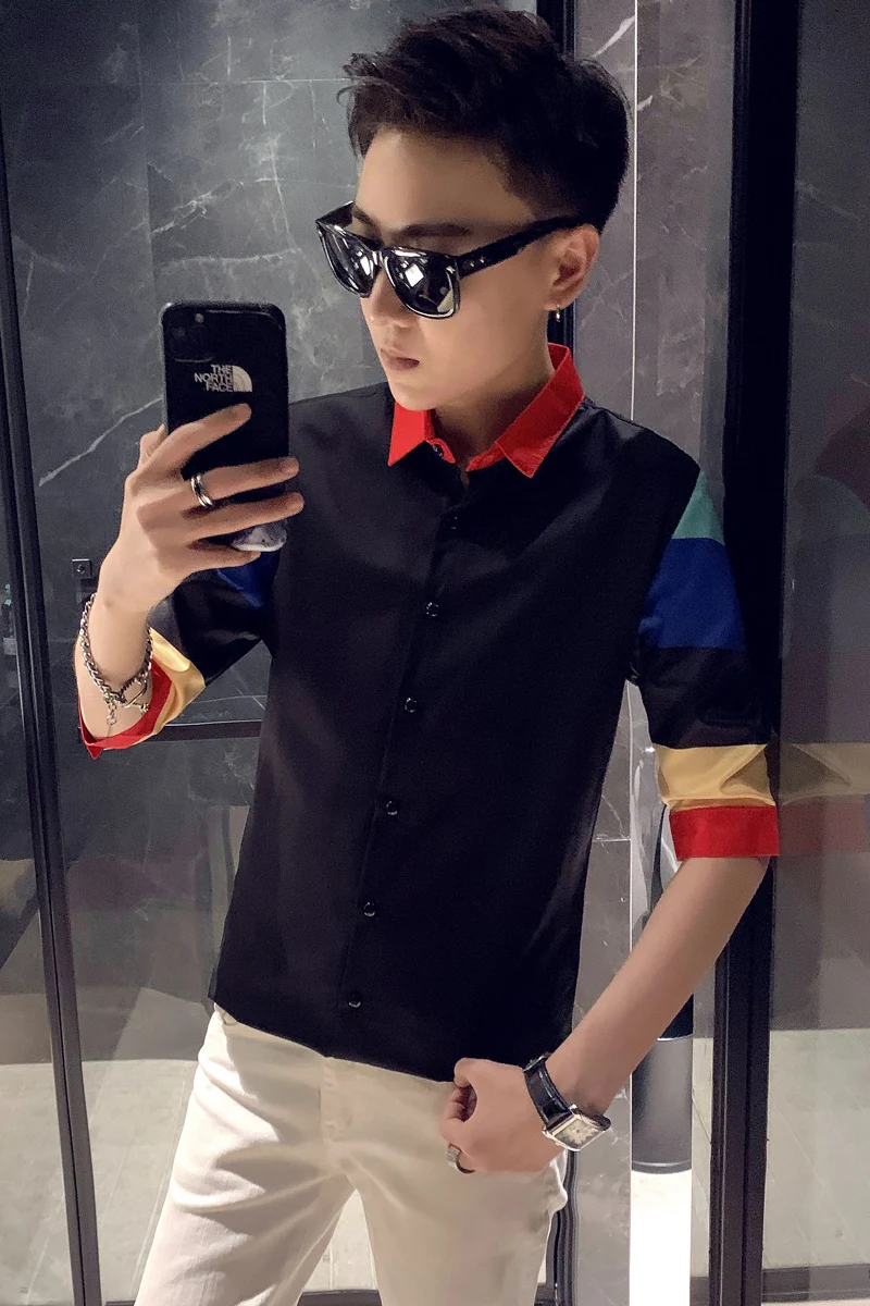 Men's Shirts 2021 Slim Fit Short Sleeve Social Party Nightclub Shirts Fashion Casual Slim Fit Streetwear Male Clothing Camisa
Men's Shirts 2021 Slim Fit Short Sleeve Social Party Nightclub Shirts Fashion Casual Slim Fit Streetwear Male Clothing Camisa