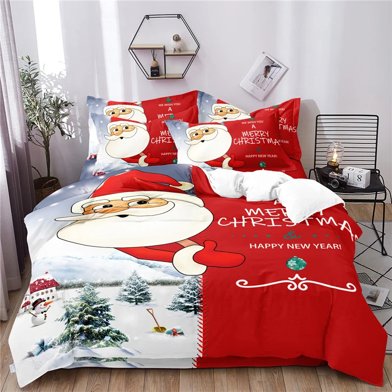 Christmas Bedding Set Double Queen King Red Santa Claus Snowman Tree Xmas Duvet Cover Set Single For Kid Child Boy New Year Gift
Christmas Bedding Set Double Queen King Red Santa Claus Snowman Tree Xmas Duvet Cover Set Single For Kid Child Boy New Year Gift