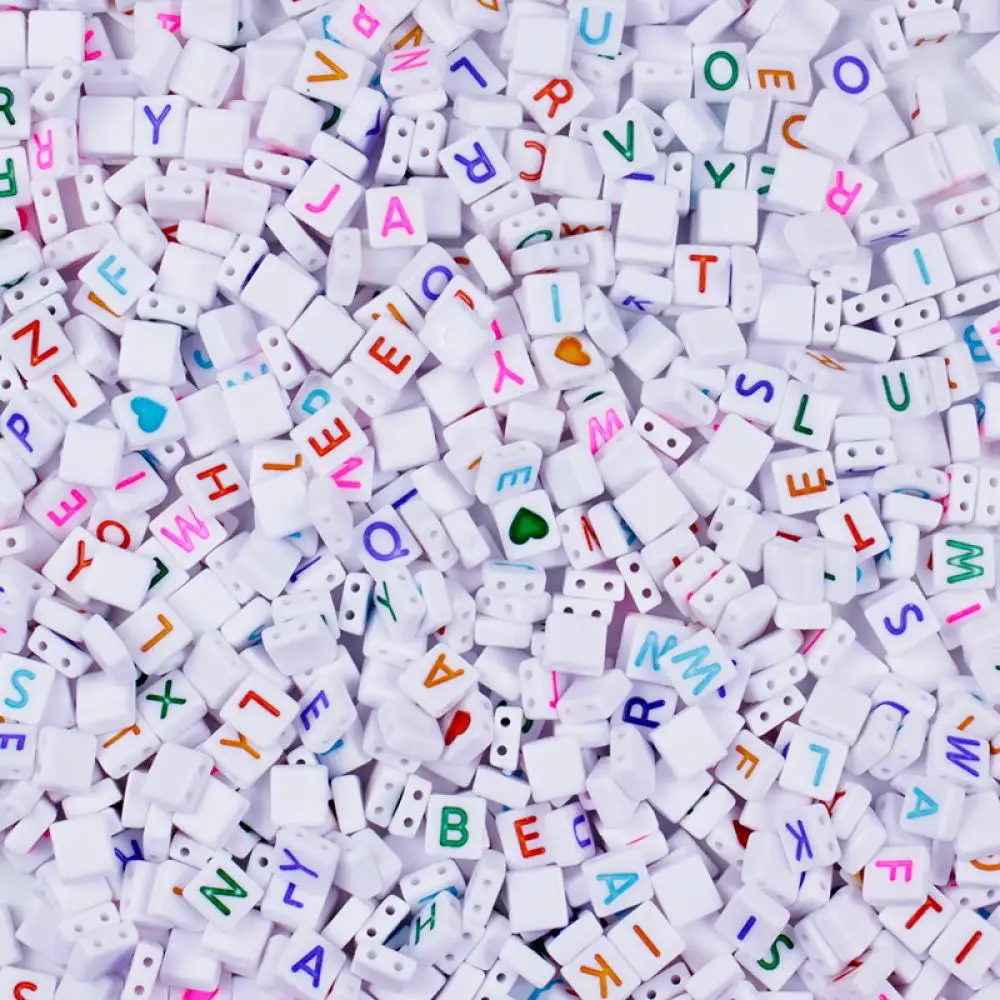 50Pcs Mixed White Double Hole Acrylic Letter Beads Alphabet Loose Spacer Beads For Jewelry Making Handmade DIY Bracelet Necklace
50Pcs Mixed White Double Hole Acrylic Letter Beads Alphabet Loose Spacer Beads For Jewelry Making Handmade DIY Bracelet Necklace