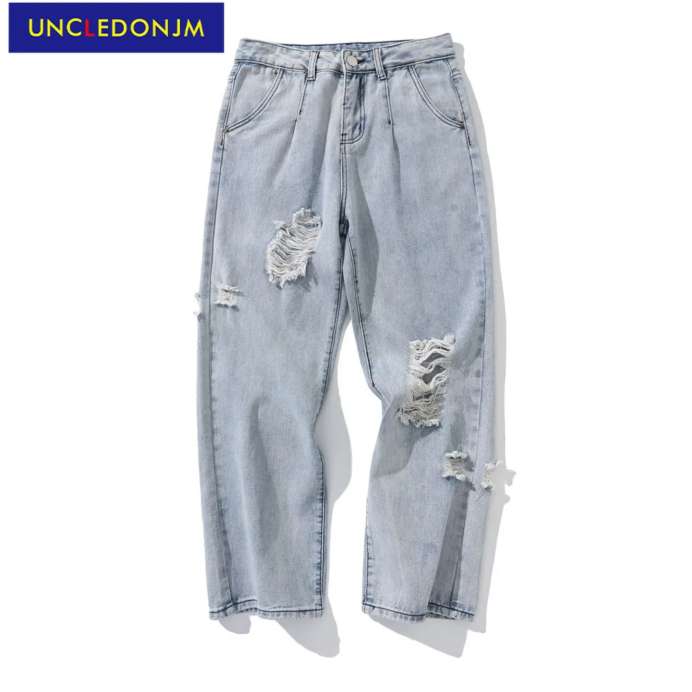 UNCLEDONJM Knee Distressed jeans men's fashion loose straight pants boyfriend jeans mens streetwear denim jeans for men BAN-7738
UNCLEDONJM Knee Distressed jeans men's fashion loose straight pants boyfriend jeans mens streetwear denim jeans for men BAN-7738