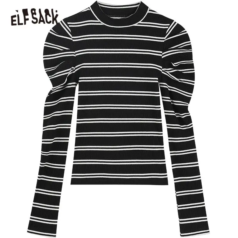 ELFSACK Striped Casual Knit Slim T-Shirts Women Clothing,2021 Spring Vintage Lamb Sleeve Korean Ladies,Basic Daily Basic Tops
ELFSACK Striped Casual Knit Slim T-Shirts Women Clothing,2021 Spring Vintage Lamb Sleeve Korean Ladies,Basic Daily Basic Tops
