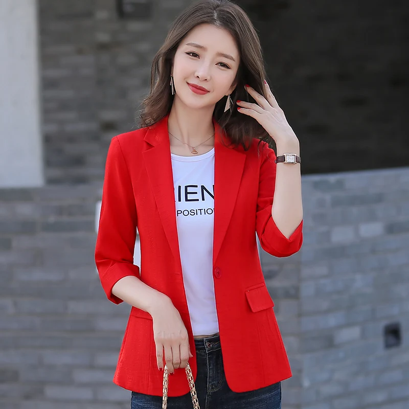 New Fashion Office Ladies Blazer for Women Half Sleeve Jackets Red OL Business Clothes Elegant
New Fashion Office Ladies Blazer for Women Half Sleeve Jackets Red OL Business Clothes Elegant