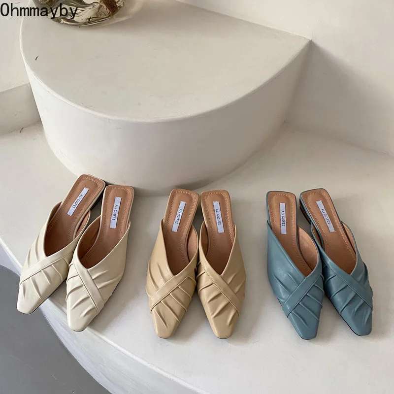 2021 Women Slippers New Flat Heel Slides Slip On Mules Shoes For Woman Fashion Pointed Toe Female Elegant Sandals Shoes 
2021 Women Slippers New Flat Heel Slides Slip On Mules Shoes For Woman Fashion Pointed Toe Female Elegant Sandals Shoes