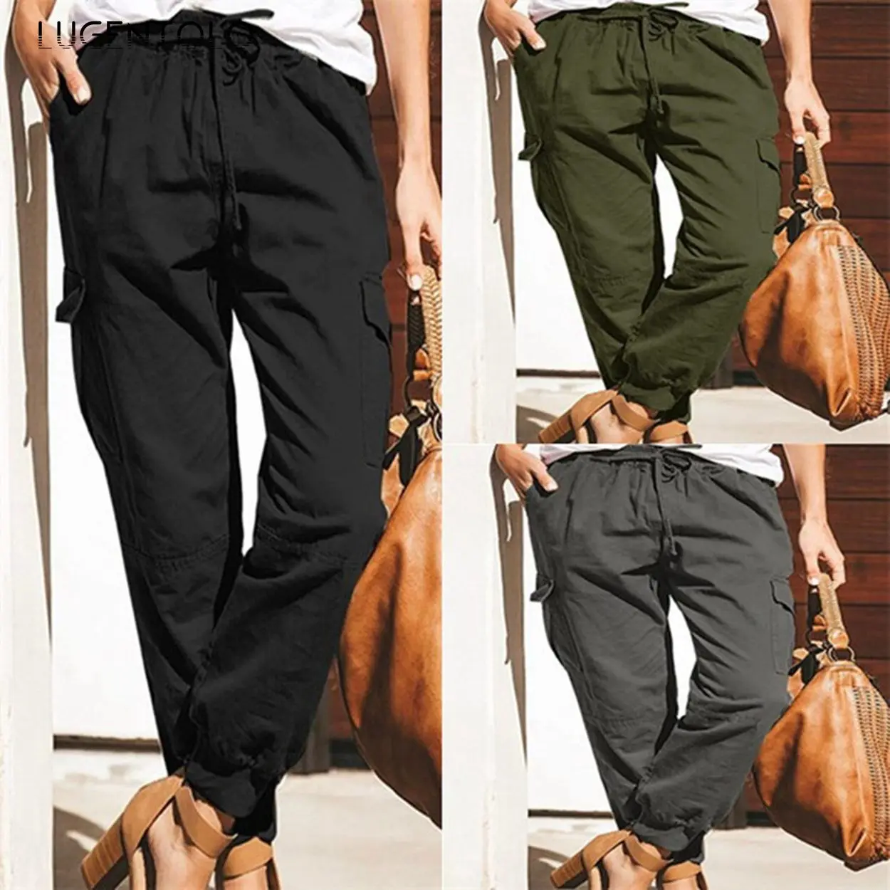 Cargo Pants Casual Pocket Solid Drawstring Large Size Mid Waist Fashion Female Street All-match Long Pencil Pants Lugentolo
Cargo Pants Casual Pocket Solid Drawstring Large Size Mid Waist Fashion Female Street All-match Long Pencil Pants Lugentolo