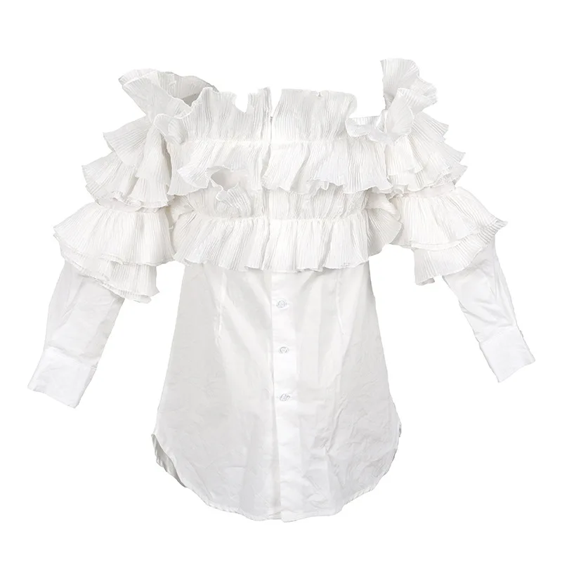 off-Shoulder Top Autumn Women's 2021 Fashion Immortal Heart Machine Pleated Design Sense off-Shoulder Long-Sleeved Shirt Women
off-Shoulder Top Autumn Women's 2021 Fashion Immortal Heart Machine Pleated Design Sense off-Shoulder Long-Sleeved Shirt Women