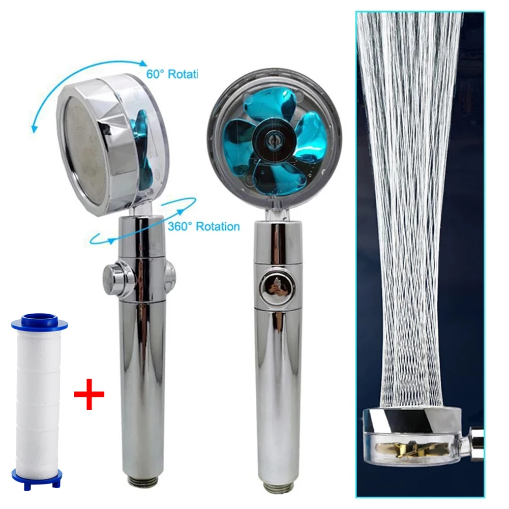 Shower Head Water Saving Flow 360 Degrees Rotating With Small Fan High Pressure Spray Nozzle Filter Element Bathroom Accessories
Shower Head Water Saving Flow 360 Degrees Rotating With Small Fan High Pressure Spray Nozzle Filter Element Bathroom Accessories