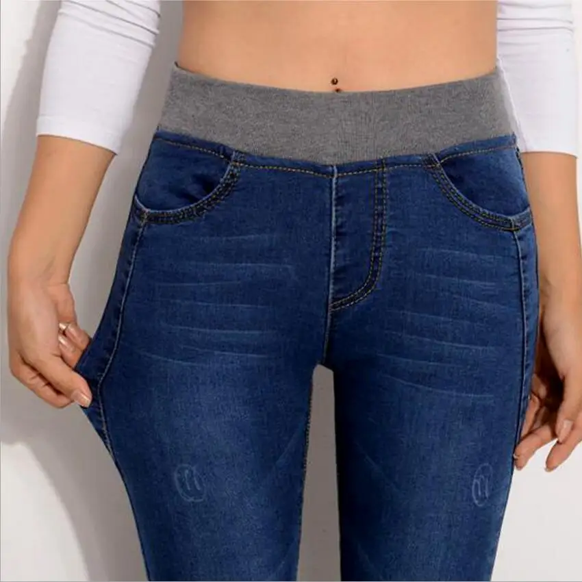 Plus Velvet Jeans Women Casual Pants High Waist Jeans Elastic Waist Pencil Pants Fashion Denim Trousers Winter Warm Plus Size 40
Plus Velvet Jeans Women Casual Pants High Waist Jeans Elastic Waist Pencil Pants Fashion Denim Trousers Winter Warm Plus Size 40