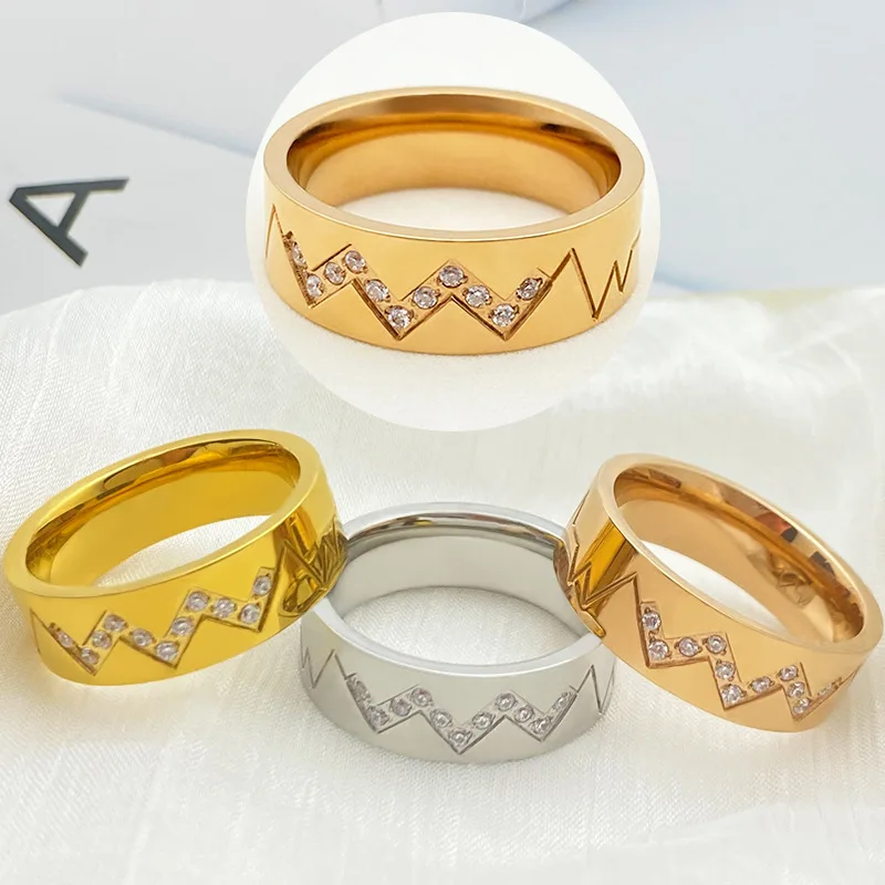 New Electricity Design Women Ring Rose Gold Titanium Steel Lady Finger Rings Fashion Jewelry Accessories Beauty Ornament
New Electricity Design Women Ring Rose Gold Titanium Steel Lady Finger Rings Fashion Jewelry Accessories Beauty Ornament