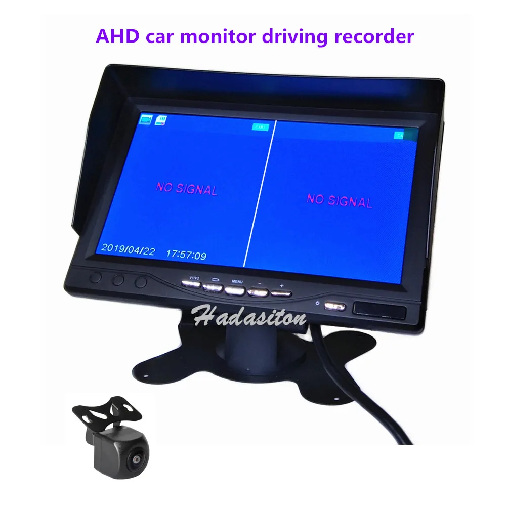 7 дюймовый IPS 2 раздельный экран 1024*600 AHD автомобильный монитор видеорегистратор DVR
