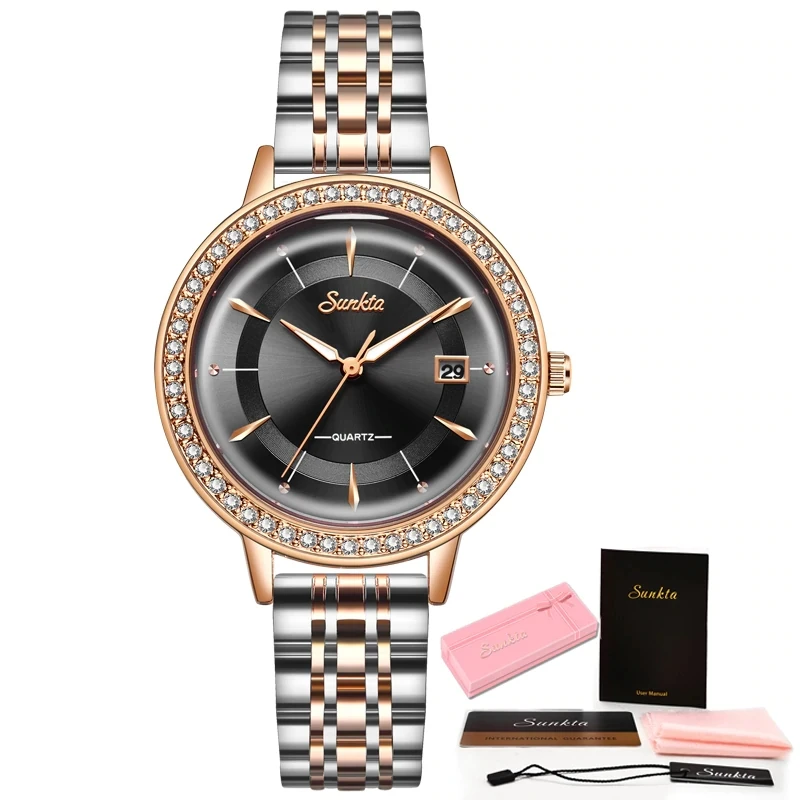 SUNKTA Women Watches Waterproof Black Stainless Steel Brand Luxury Fashion Ladies Quartz Watch Relogio Feminino Montre Femme+Box
SUNKTA Women Watches Waterproof Black Stainless Steel Brand Luxury Fashion Ladies Quartz Watch Relogio Feminino Montre Femme+Box