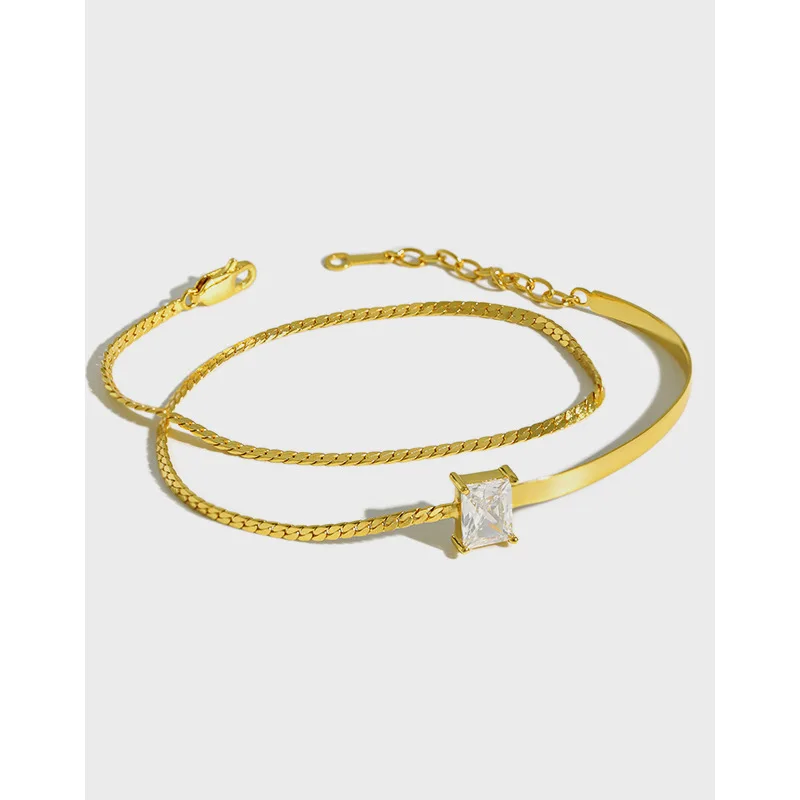 YPAY Silver 925 Jewelry Outstanding Design Double-Layer with Shiny Square Zircon Charm Bracelets for Women Gifts YMB053
YPAY Silver 925 Jewelry Outstanding Design Double-Layer with Shiny Square Zircon Charm Bracelets for Women Gifts YMB053