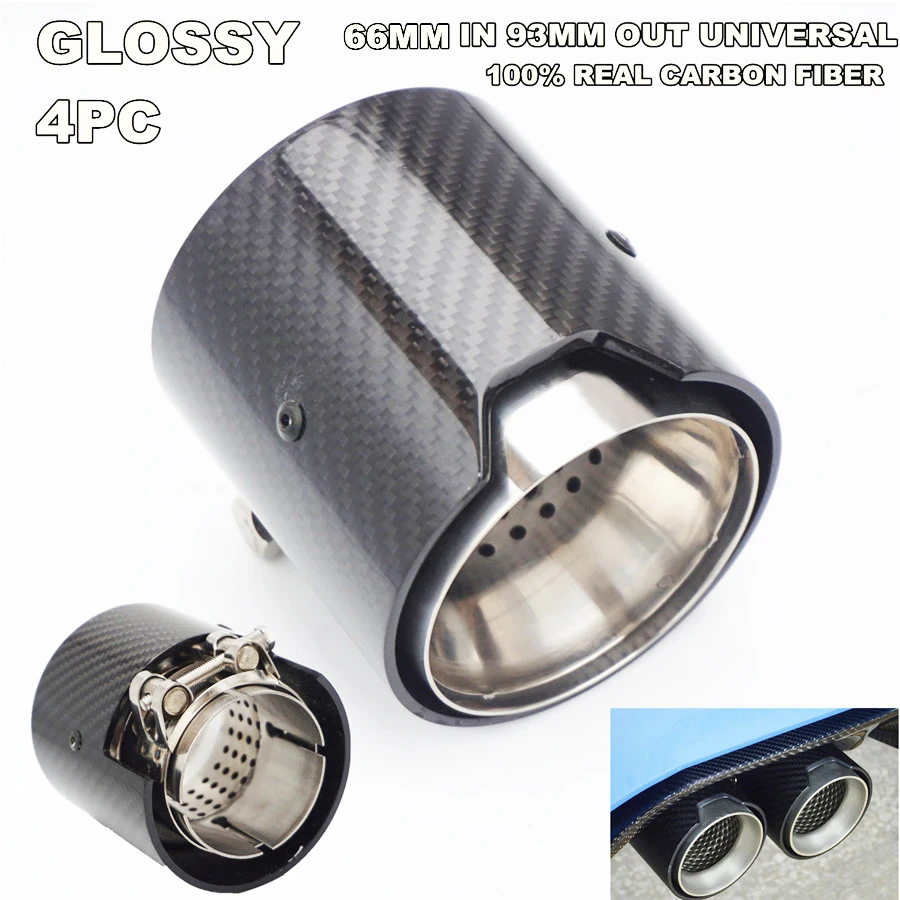 4pcs/lot inlet 66mm outlet 93mm Glossy Carbon Fiber Exhaust tips For M Performance exhaust pipes
4pcs/lot inlet 66mm outlet 93mm Glossy Carbon Fiber Exhaust tips For M Performance exhaust pipes