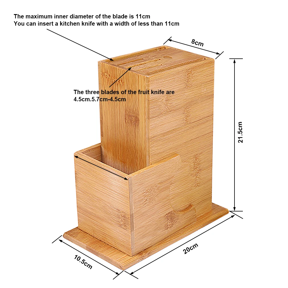 Eco-friendly Bamboo Wooden Knife Holder Block Scissor Slot Storage Rack Stand Wooden Kitchen Accessories Kitchen Organizer Tool
Eco-friendly Bamboo Wooden Knife Holder Block Scissor Slot Storage Rack Stand Wooden Kitchen Accessories Kitchen Organizer Tool