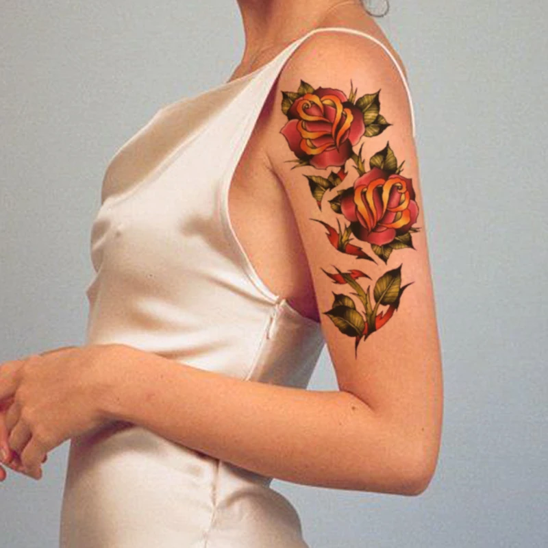 Punk Flowers Waterproof Temporary Tattoo Sticker Watercolor Rose Totem Design Fake Tattoos Flash Tatoos Arm Body Art for Women
Punk Flowers Waterproof Temporary Tattoo Sticker Watercolor Rose Totem Design Fake Tattoos Flash Tatoos Arm Body Art for Women