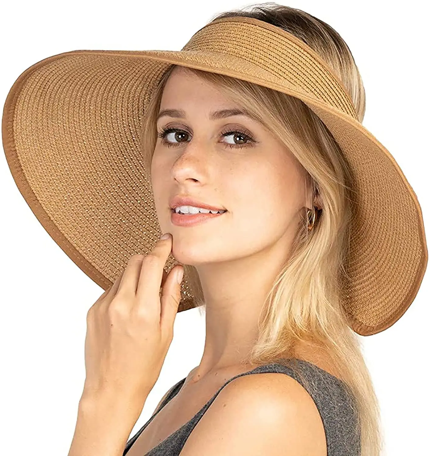 Women's Sun Hat UPF 50+ Protecetion Wide Summer Hat Brim Roll-up Straw Bow Sun Visor Hats Foldable Topless Beach Hats
Women's Sun Hat UPF 50+ Protecetion Wide Summer Hat Brim Roll-up Straw Bow Sun Visor Hats Foldable Topless Beach Hats