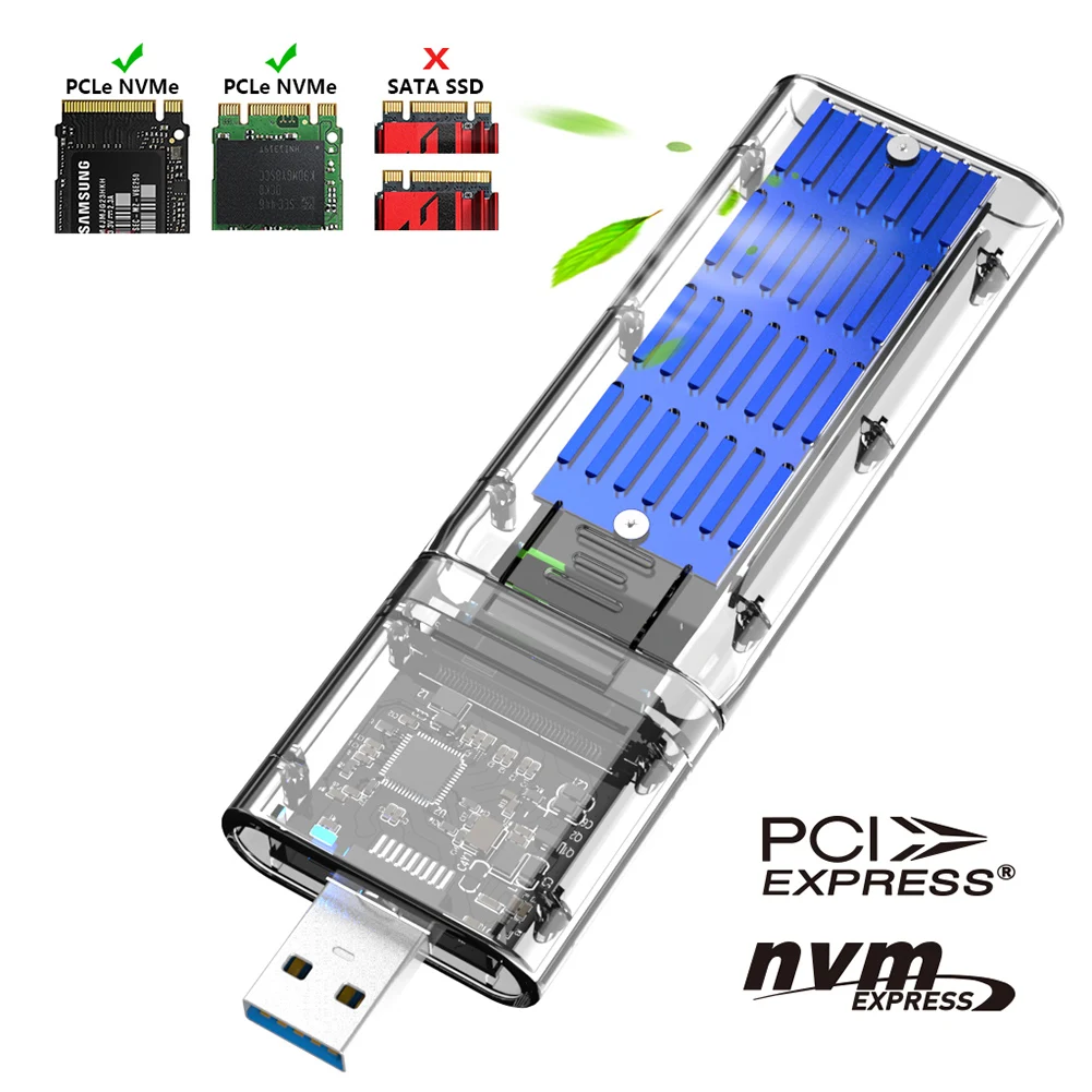 M.2 SSD Transparent Case USB3.1 Gen2 10Gbps Mobile Hard Disk Case PCIE NVMe B/M-Key M2 SSD Enclosure Mobile Hard Disk Case
M.2 SSD Transparent Case USB3.1 Gen2 10Gbps Mobile Hard Disk Case PCIE NVMe B/M-Key M2 SSD Enclosure Mobile Hard Disk Case