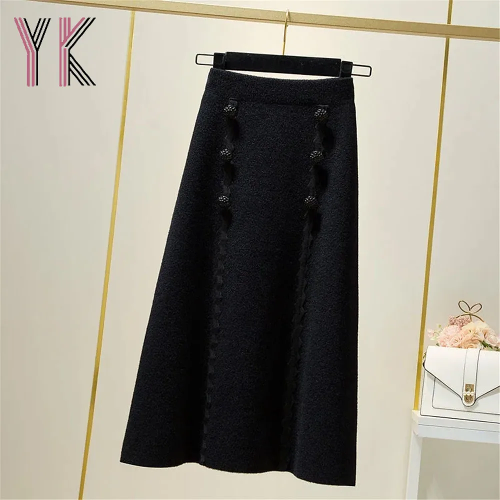Black Cotton Knitting High Waist A-Line Midi Skirts Elegant Women Aesthetic Vintage Sukienka Korean Fashion Autumn Winter Saia
Black Cotton Knitting High Waist A-Line Midi Skirts Elegant Women Aesthetic Vintage Sukienka Korean Fashion Autumn Winter Saia