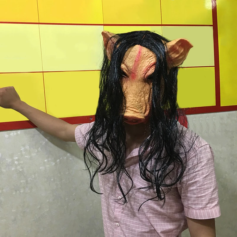 1Pc Pig Head Scary Masks Novelty Halloween Mask With Hair Halloween Mask For Men Caveira Cosplay Costume Latex Festival Supplies
1Pc Pig Head Scary Masks Novelty Halloween Mask With Hair Halloween Mask For Men Caveira Cosplay Costume Latex Festival Supplies