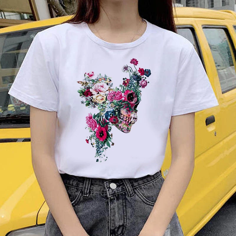 Casual Colorful Skull Print White T-shirts Women Top Clothing Casual Summer Short Sleeve T-Shirt for Lady Girls Tshirt Oversized
Casual Colorful Skull Print White T-shirts Women Top Clothing Casual Summer Short Sleeve T-Shirt for Lady Girls Tshirt Oversized
