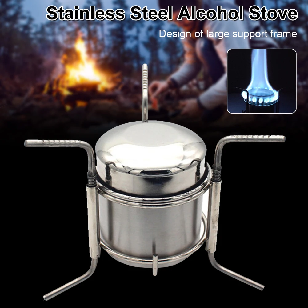 Outdoor Camping Burner Stove Portable Solid Alcohol Stove Stainless Steel Folding Rack With 190ml Container Outdoor Supplies
Outdoor Camping Burner Stove Portable Solid Alcohol Stove Stainless Steel Folding Rack With 190ml Container Outdoor Supplies