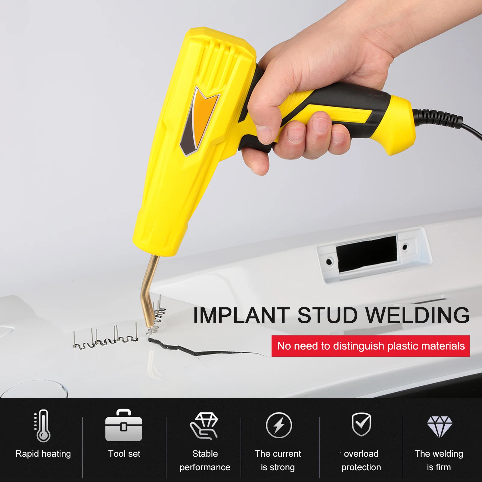 100W Hot Stapler Machine Car Bumper Repairing Stapler Welding Tool Flat/Outside Corner/Inside Corner/Wave Welding Machine
100W Hot Stapler Machine Car Bumper Repairing Stapler Welding Tool Flat/Outside Corner/Inside Corner/Wave Welding Machine