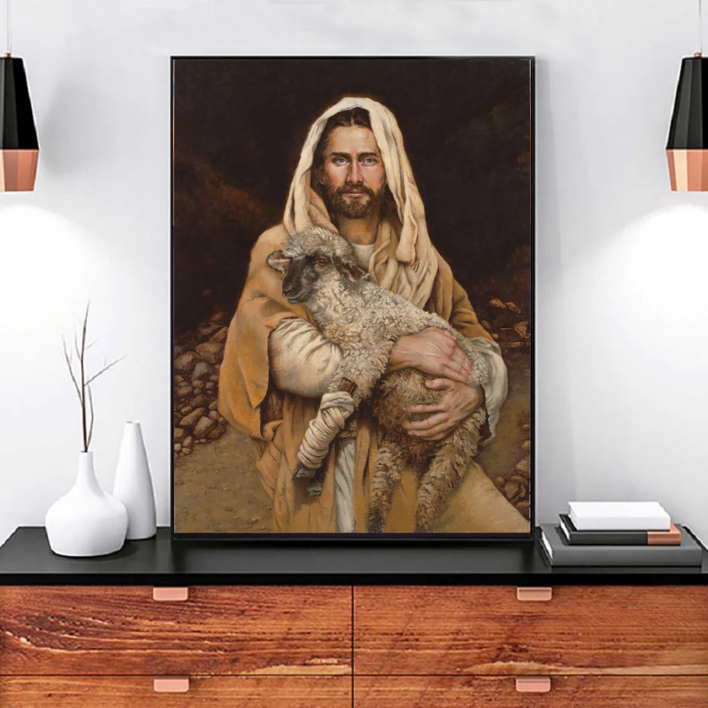 Jesus Christ God With Lamb Vintage Poster Minimalist Art Canvas Print Wall Picture Modern Home Room Decoration
Jesus Christ God With Lamb Vintage Poster Minimalist Art Canvas Print Wall Picture Modern Home Room Decoration
