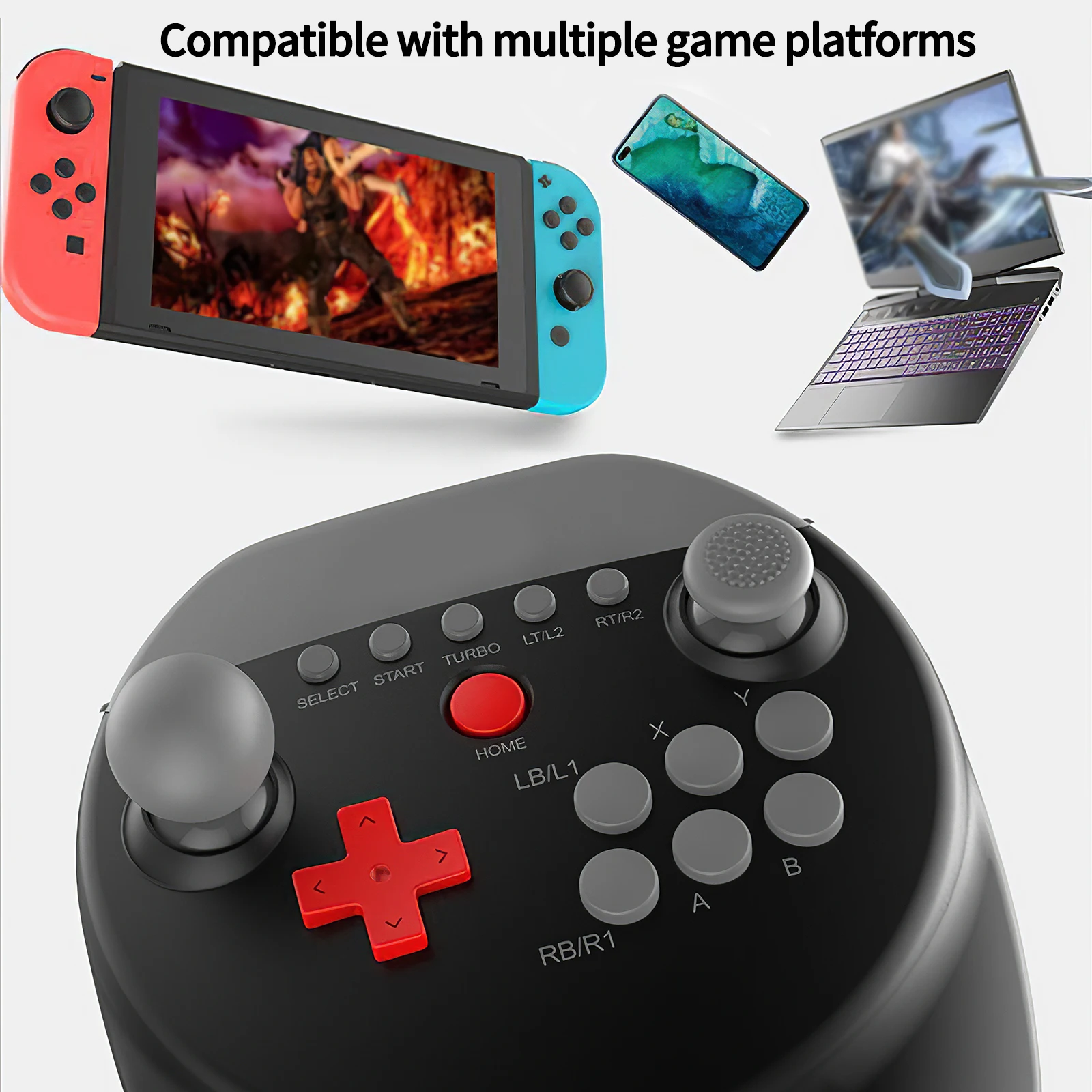 Gamepad Black Pro Controller Double Rocker Dual Modes For Android Or IOS Mobile Phones Wireless Controller Console
Gamepad Black Pro Controller Double Rocker Dual Modes For Android Or IOS Mobile Phones Wireless Controller Console