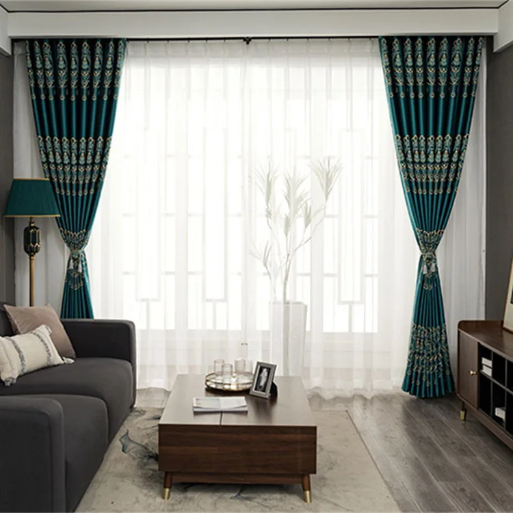 Curtain for living dining room bedroom Light luxury simple American jacquard window blackout curtain customization Included
Curtain for living dining room bedroom Light luxury simple American jacquard window blackout curtain customization Included