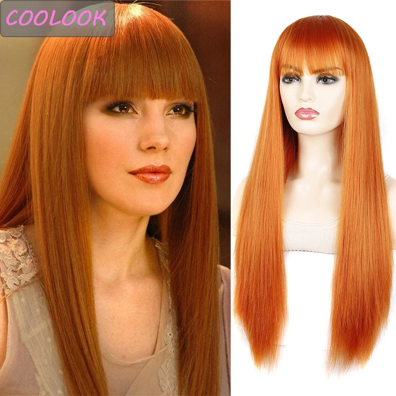 Orange Straight Wigs for Black Women 26 Inch Long Straight Wig with Bangs African American Synthetic Fibre False Hair Lolita Wig
Orange Straight Wigs for Black Women 26 Inch Long Straight Wig with Bangs African American Synthetic Fibre False Hair Lolita Wig