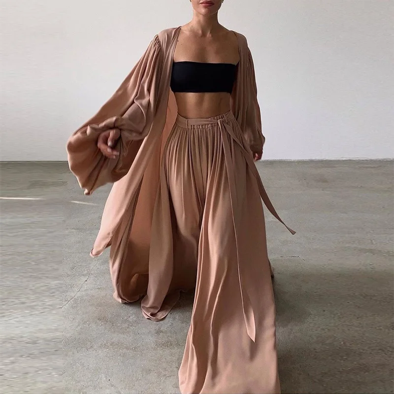 Women 3 Piece Sets Homewear Fashion Casual Lantern Sleeve Cardigan Tops+Wide Leg Pants Suits Lady Spring Soft Three Piece Outfit
Women 3 Piece Sets Homewear Fashion Casual Lantern Sleeve Cardigan Tops+Wide Leg Pants Suits Lady Spring Soft Three Piece Outfit