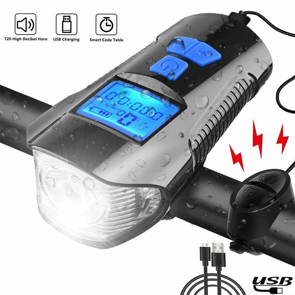 Waterproof Bicycle Light USB Rechargeable Bike Front Light Flashlight With Bike Computer LCD Speedometer Cycling Head Light Horn
Waterproof Bicycle Light USB Rechargeable Bike Front Light Flashlight With Bike Computer LCD Speedometer Cycling Head Light Horn