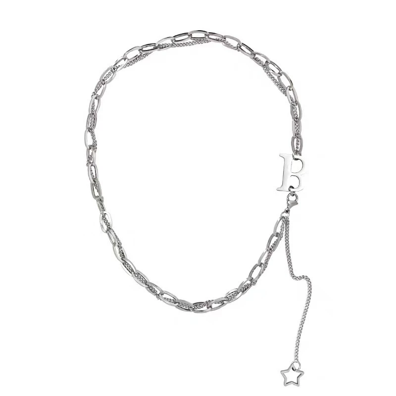 POTCET Unisex Stainless Steel Star Letter B Titanium Steel Necklace Pendant Geometric Fashion Hip Hop Party Jewelry
POTCET Unisex Stainless Steel Star Letter B Titanium Steel Necklace Pendant Geometric Fashion Hip Hop Party Jewelry