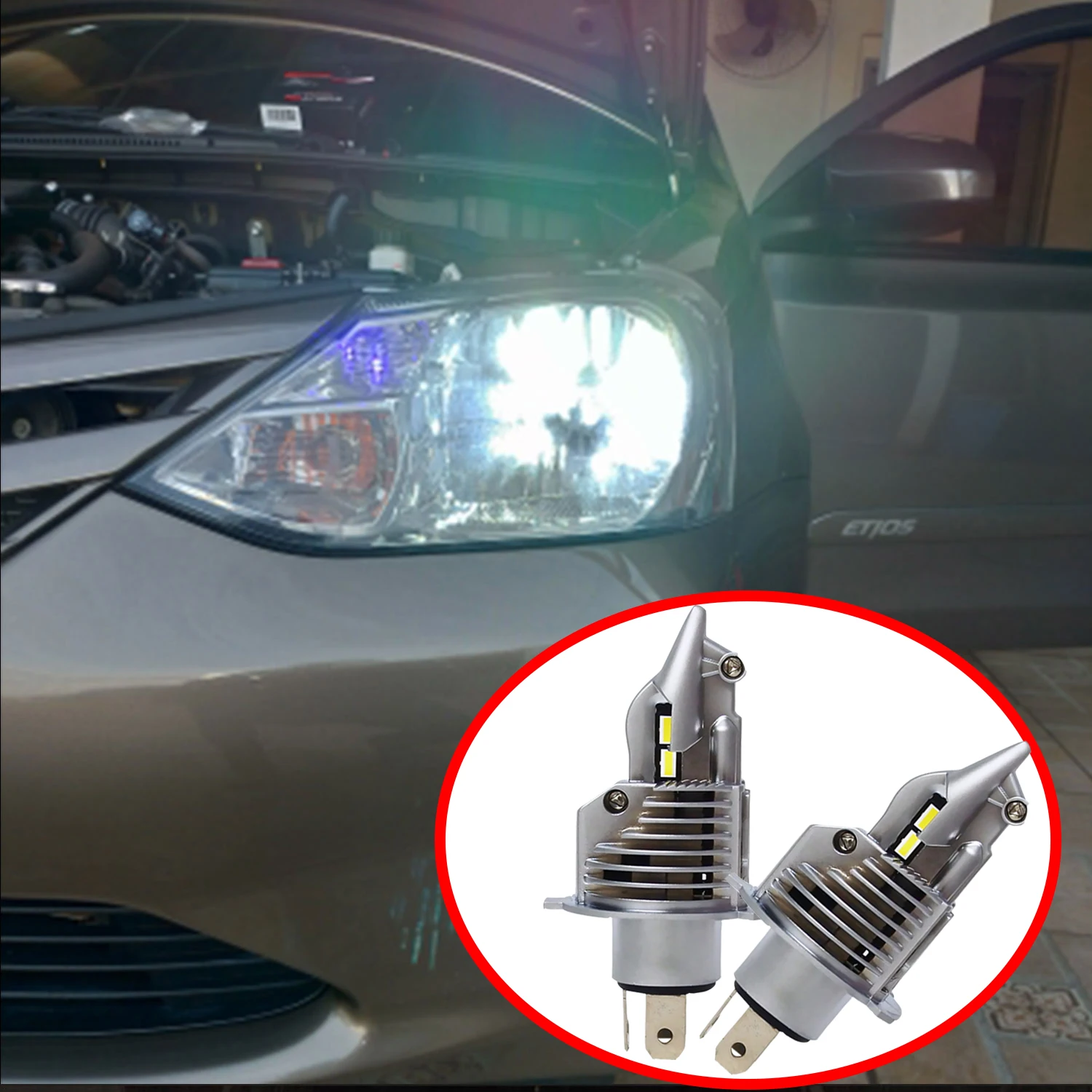2PCS H4 LED Car Headlight Bulbs 80W 12V 6000K Chips 8000LM High/Low Beam Car Light For Universal Super Brightness Auto CAR LAMPS
2PCS H4 LED Car Headlight Bulbs 80W 12V 6000K Chips 8000LM High/Low Beam Car Light For Universal Super Brightness Auto CAR LAMPS