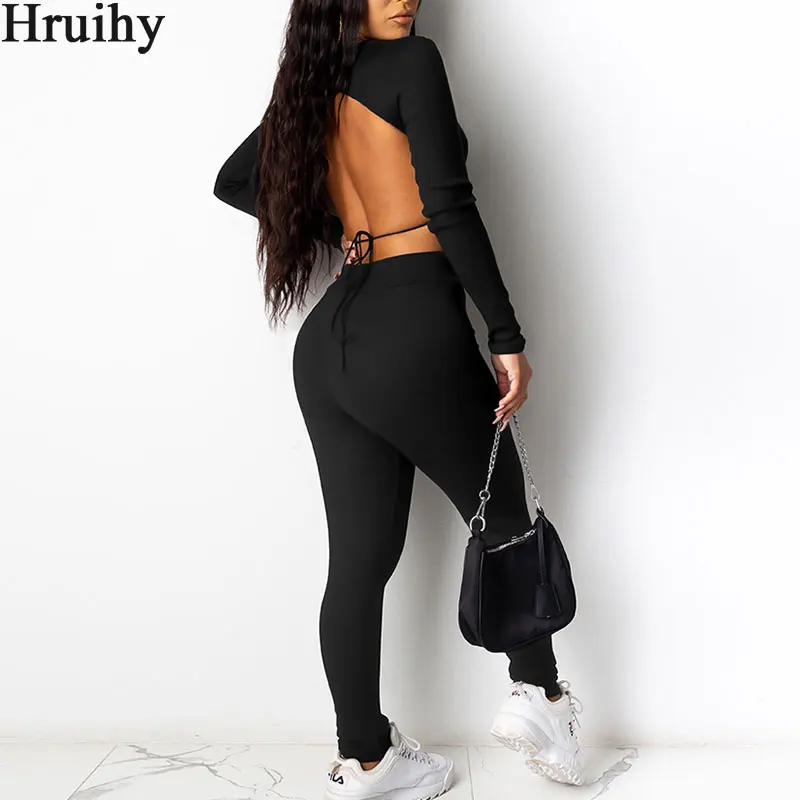 Tracksuit Two Piece Set Women Autumn Long Sleeve Crop Tops Full Length Pants Sets Sexy Backless Club Solid Plus Size Sportswear
Tracksuit Two Piece Set Women Autumn Long Sleeve Crop Tops Full Length Pants Sets Sexy Backless Club Solid Plus Size Sportswear