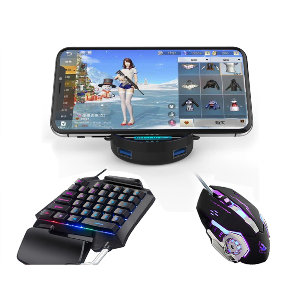 Телефоны Gaming Keyboard И Мышь одной рукой комбо с помощью руки 3-в-1 игровая клавиатура