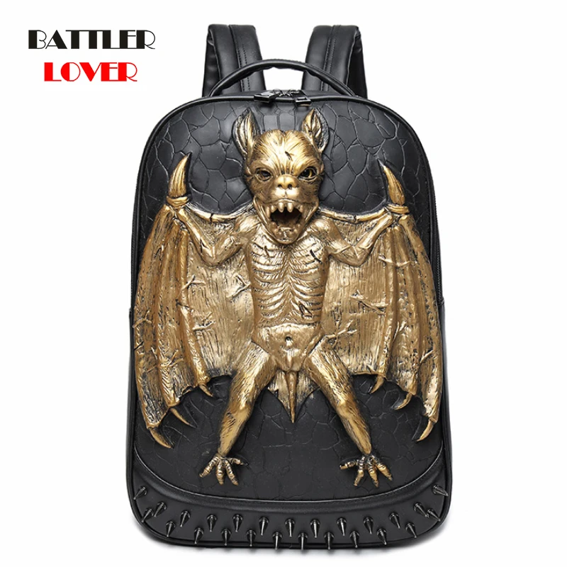 3D Leather Backpack Fashion Men Bat Backpack Computer Laptop Bags Cool Travel Bags Girls School Steampunk Rivets Halloween
3D Leather Backpack Fashion Men Bat Backpack Computer Laptop Bags Cool Travel Bags Girls School Steampunk Rivets Halloween