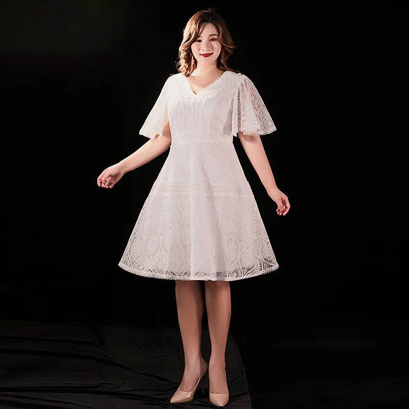White V-Neck Pleat Short Sleeves Prom Dress A-Line Appliques Knee-Length Simple Zipper Back Fashion Formal Gowns For Women D867
White V-Neck Pleat Short Sleeves Prom Dress A-Line Appliques Knee-Length Simple Zipper Back Fashion Formal Gowns For Women D867