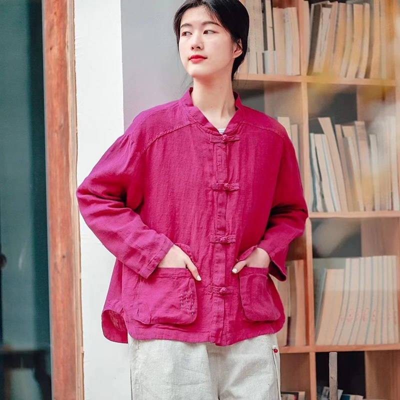 Masss Wasss Spring New Style 2021 Clothing Women Linen Vintage Blouses Ladies Brown Single Breasted Shirts Female Oversized Tops
Masss Wasss Spring New Style 2021 Clothing Women Linen Vintage Blouses Ladies Brown Single Breasted Shirts Female Oversized Tops