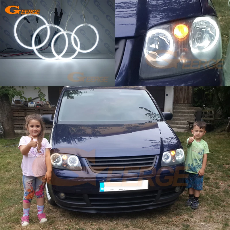 Для Volkswagen VW Caddy 2004 2005 2006 2007 2008 2009 отличный ультра яркий CCFL ангельские глазки Halo