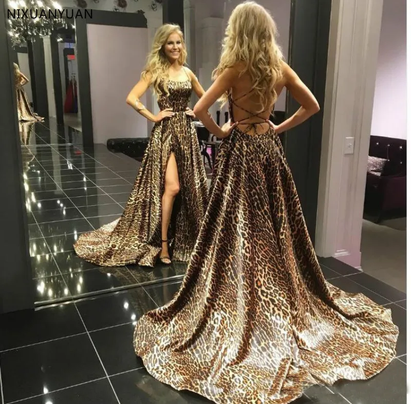 Custom Made Sexy Strapless Feminine Leopard Prom Dresse High Side Slit A Line Formal Party Gowns Sweep Train
Custom Made Sexy Strapless Feminine Leopard Prom Dresse High Side Slit A Line Formal Party Gowns Sweep Train