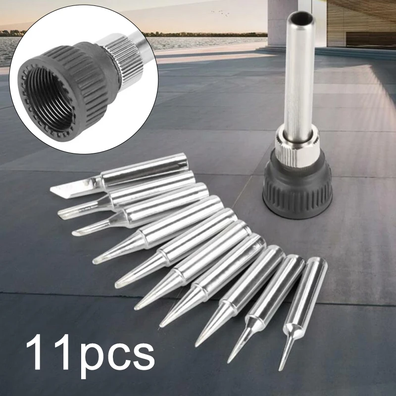 11pcs Silver Soldering Iron Tips Welding Head Kit Sets 900M-T Copper Metalworking Kit For 936 Soldering Station
11pcs Silver Soldering Iron Tips Welding Head Kit Sets 900M-T Copper Metalworking Kit For 936 Soldering Station