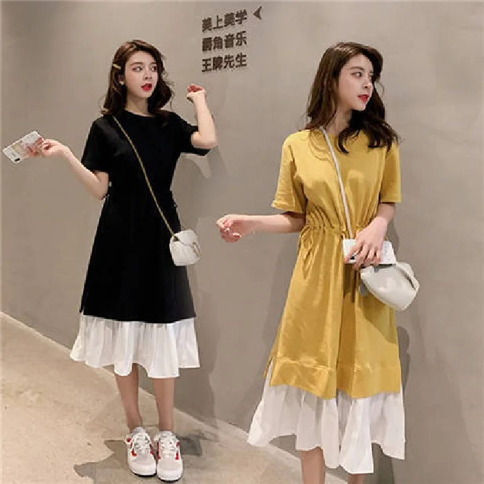 Women Summer New Korean Version Loose Splicing Dresses Slim Waist Over The Knee Long Style Skirt
Women Summer New Korean Version Loose Splicing Dresses Slim Waist Over The Knee Long Style Skirt