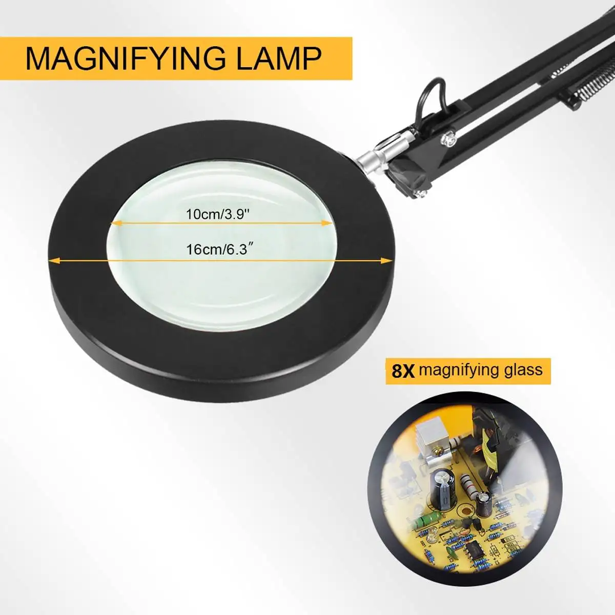 Magnifying Glass With LED Light USB 8X Magnifier White Nature Warm Light Maintenance Welding Reading Beauty Manicure Table Lamp
Magnifying Glass With LED Light USB 8X Magnifier White Nature Warm Light Maintenance Welding Reading Beauty Manicure Table Lamp