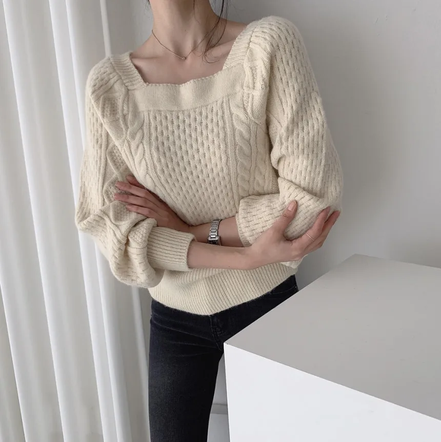 2020 New Autumn Casual Solid Women Square Collar Pullovers Korean Sweet Long Sleeve Square Collar Sweaters Vintage Preppy Style
2020 New Autumn Casual Solid Women Square Collar Pullovers Korean Sweet Long Sleeve Square Collar Sweaters Vintage Preppy Style