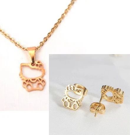 Fashion Stainless Steel Necklace,Cute Hollowed Kitty Cat Set Earring Set Kids Girl Chokers Statement Necklace Lucky Girl 45cm
Fashion Stainless Steel Necklace,Cute Hollowed Kitty Cat Set Earring Set Kids Girl Chokers Statement Necklace Lucky Girl 45cm
