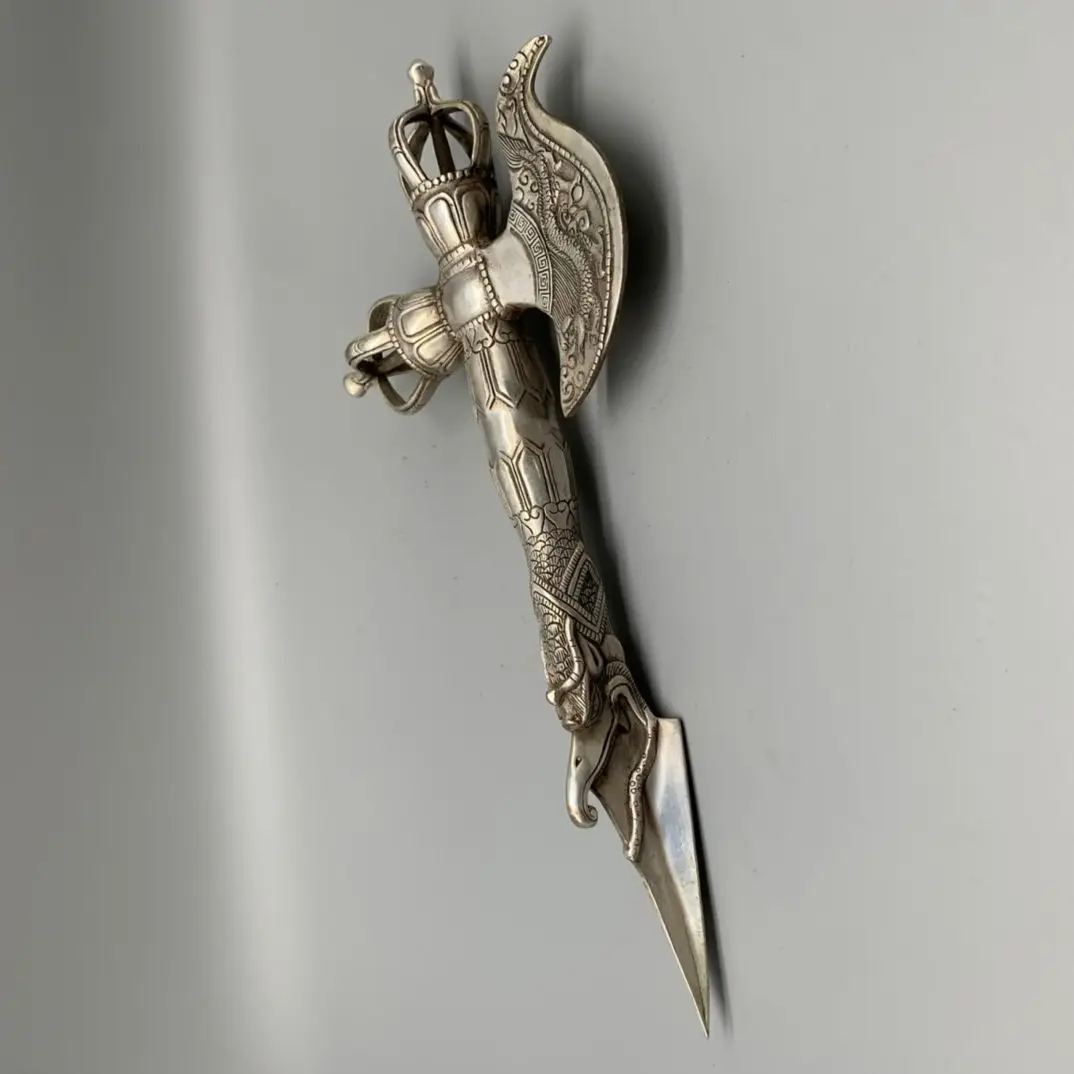 China Fine Workmanship Tibetan Silver White Copper Sculpture ‘Buddhist Magic Weapon’Metal Crafts Home Decoration#2
China Fine Workmanship Tibetan Silver White Copper Sculpture ‘Buddhist Magic Weapon’Metal Crafts Home Decoration#2