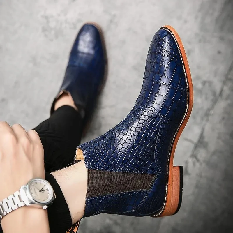 Designer crocodile skin motorcycle boots men chelsea ankle boots dress male shoes large size 45 46
Designer crocodile skin motorcycle boots men chelsea ankle boots dress male shoes large size 45 46