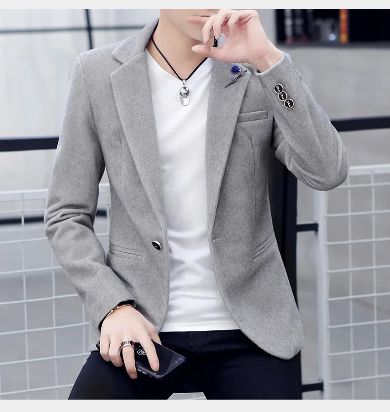 Warm Men's Blazers Lapel Single Breasted Solid Pocket Decor Casual Joker Thick Autumn Winter Quality Male Slim Coat
Warm Men's Blazers Lapel Single Breasted Solid Pocket Decor Casual Joker Thick Autumn Winter Quality Male Slim Coat