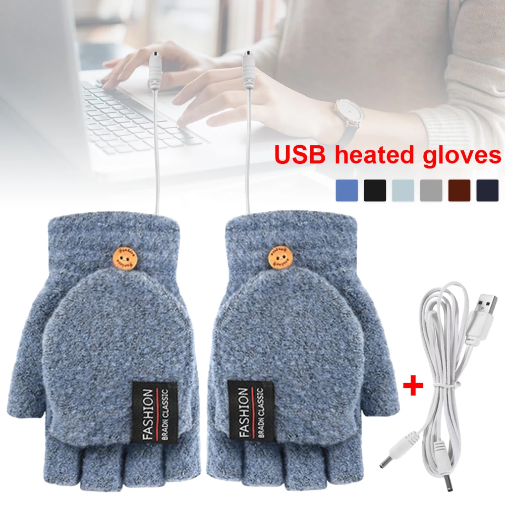 USB Electric Heated Glove 2-Side Heating Convertible Fingerless Gloves Knitted Mittens Adjustable Waterproof Winter Cycling
USB Electric Heated Glove 2-Side Heating Convertible Fingerless Gloves Knitted Mittens Adjustable Waterproof Winter Cycling